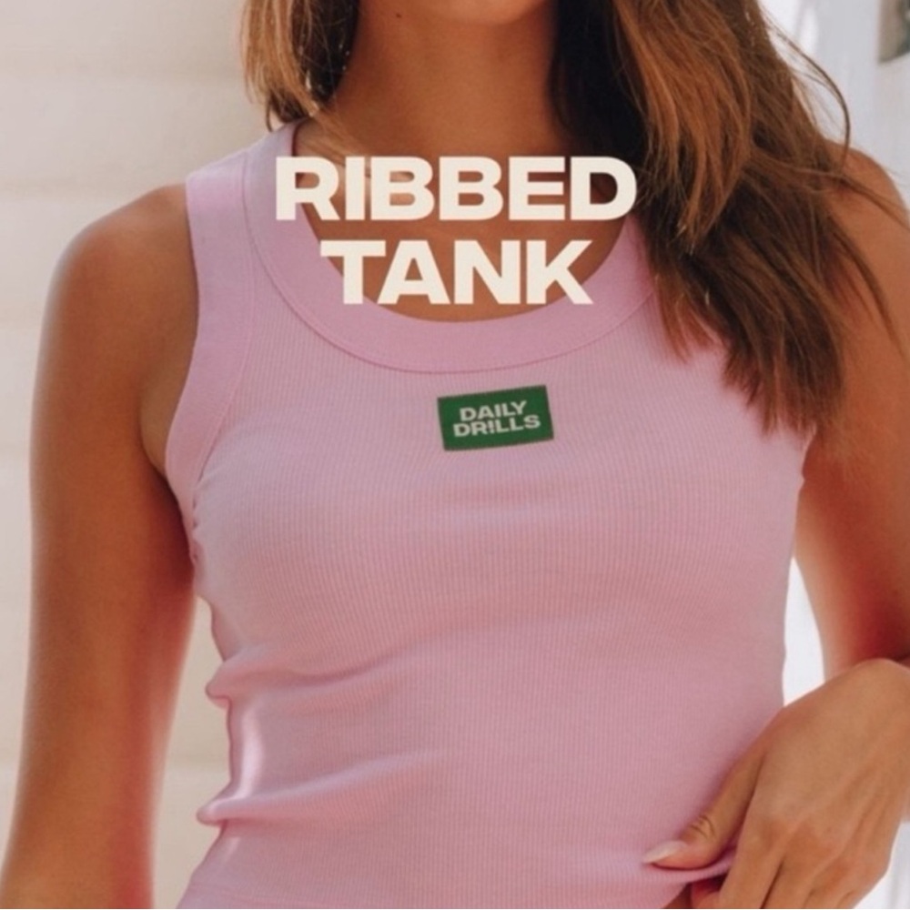 Daily Drills Light Pink Ribbed Tank Top